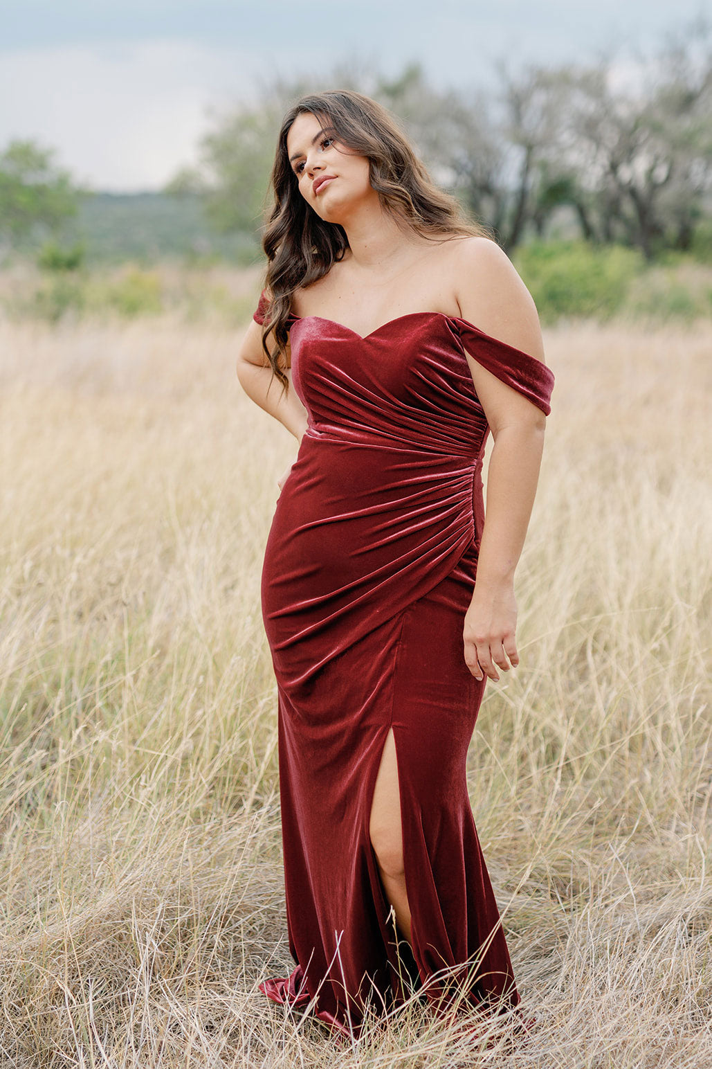 maroon velvet dress